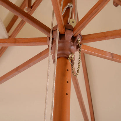 10x10ft Wood Square Patio Umbrella, Pagoda Style, Khaki Sun Umbrellas at Gallery Canada