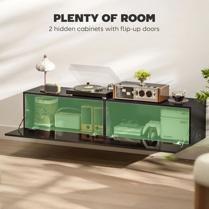 Floating TV Stand, Storage Cupboards for 45, 55, 65in TVs, Black TV Stands at Gallery Canada