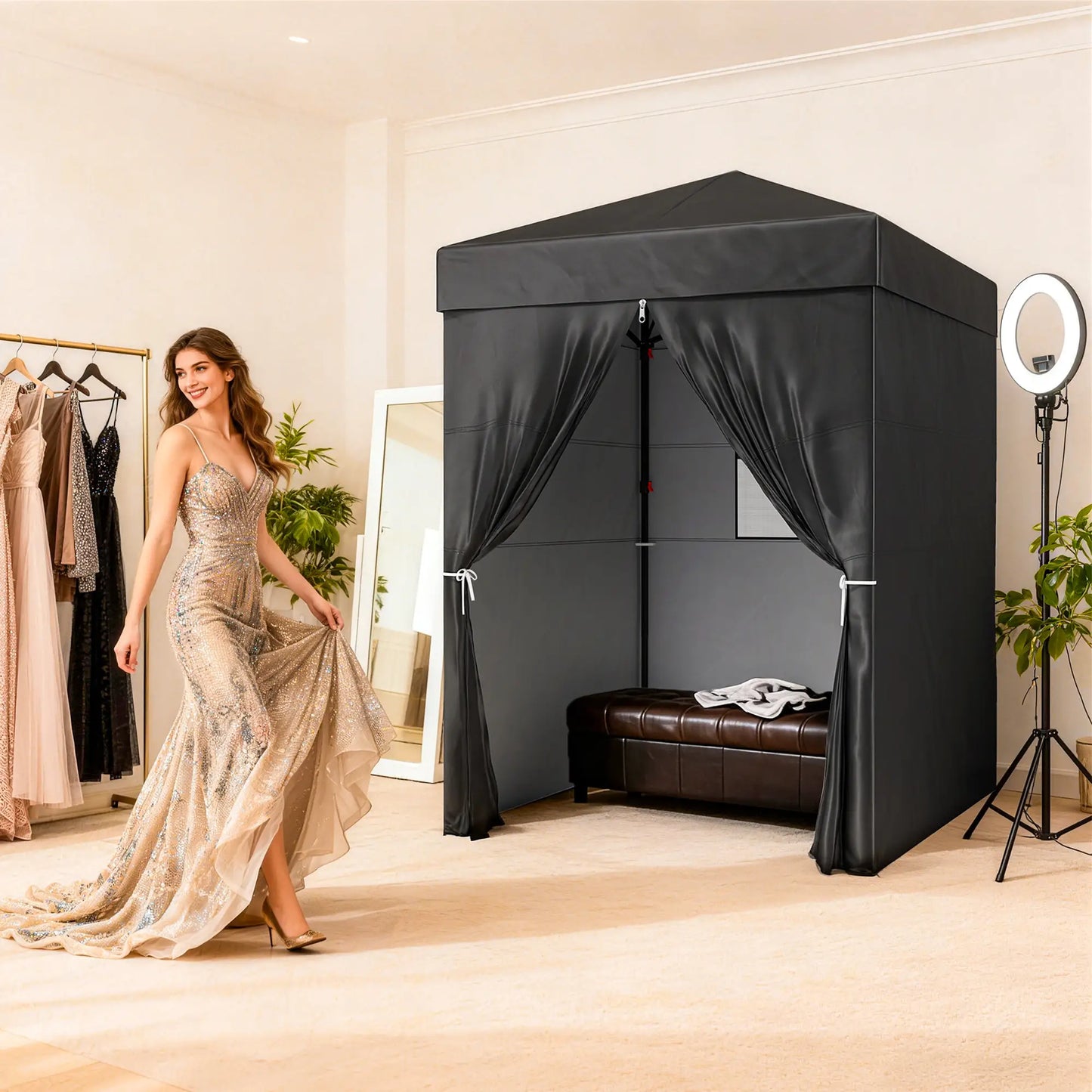 5 x 5 ft Compact Pop Up Canopy Tent, UPF 50+ Changing Room, Black Pop Up Canopies at Gallery Canada