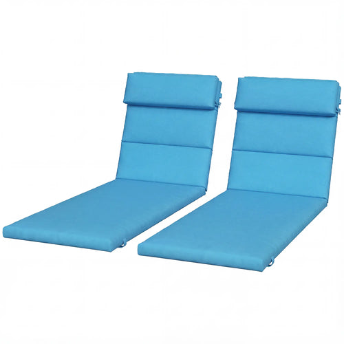 Patio Chaise Lounge Chair Cushions, Set of 2, Turquoise