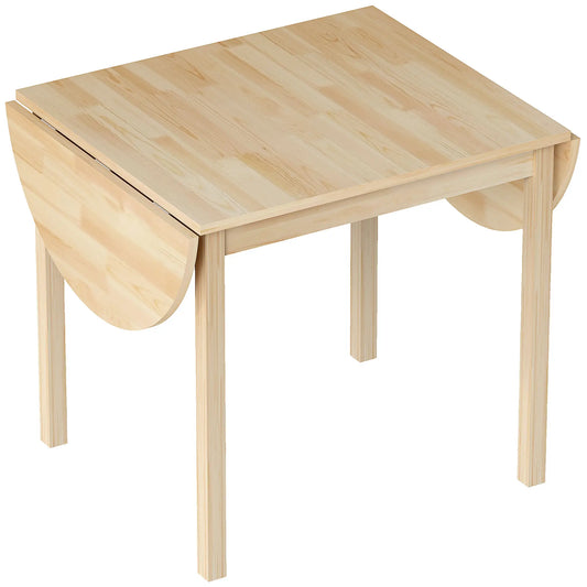 Solid Wood Drop Leaf Kitchen Table, Folding Dining Table, Natural Bar Tables & Dining Tables Natural at Gallery Canada