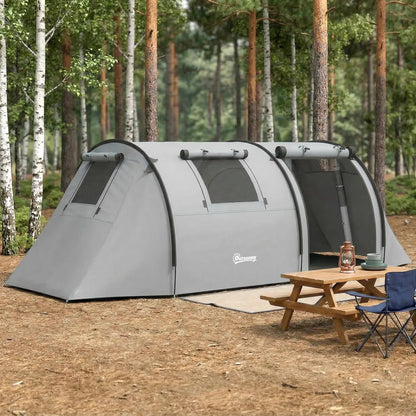 3-4 Person 2 Room Camping Tent 3000mm Waterproof, Grey Camping Tents at Gallery Canada