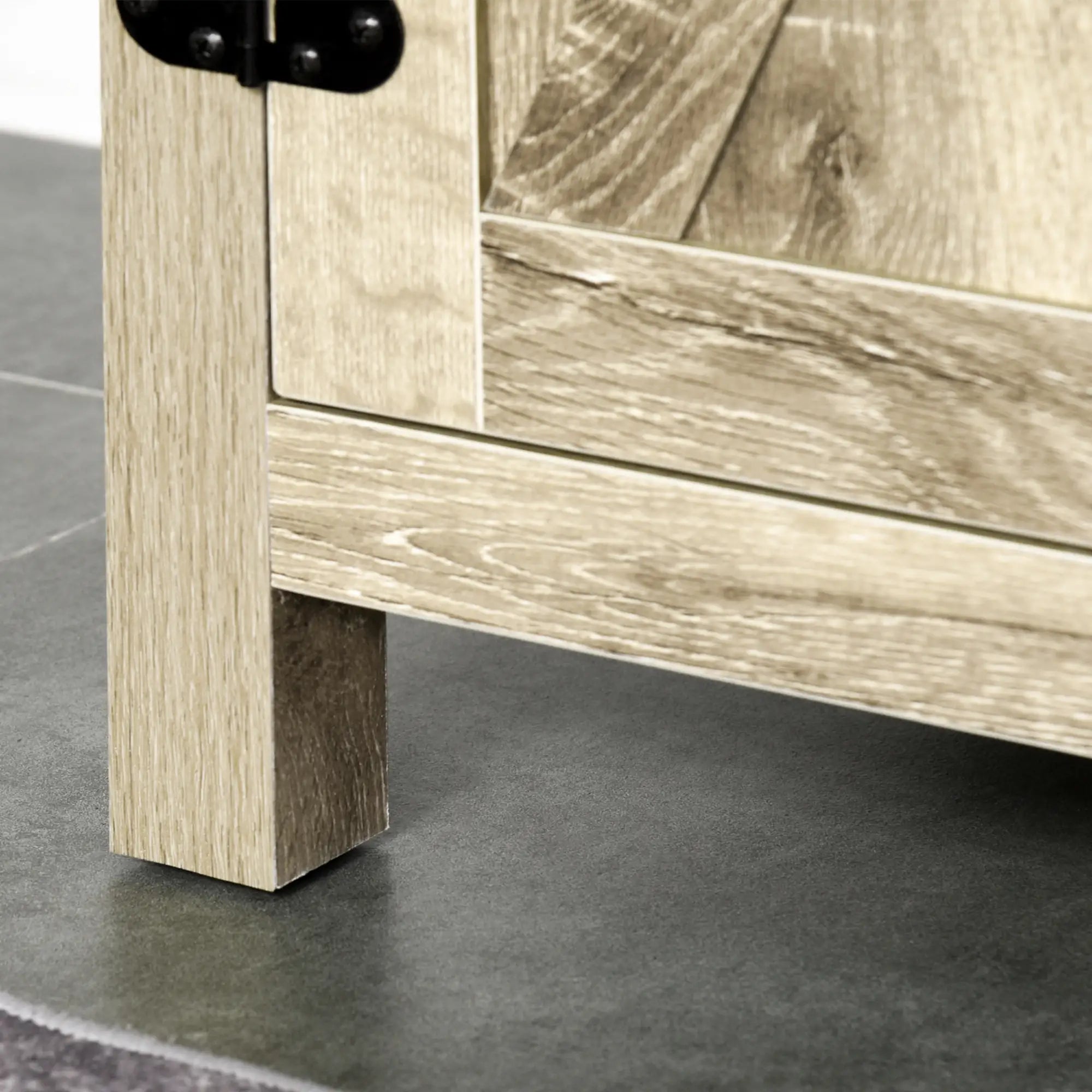 Farmhouse Kitchen Cabinet, Sideboard with 2 Barn Doors, Drawer, Oak Bar Cabinets at Gallery Canada