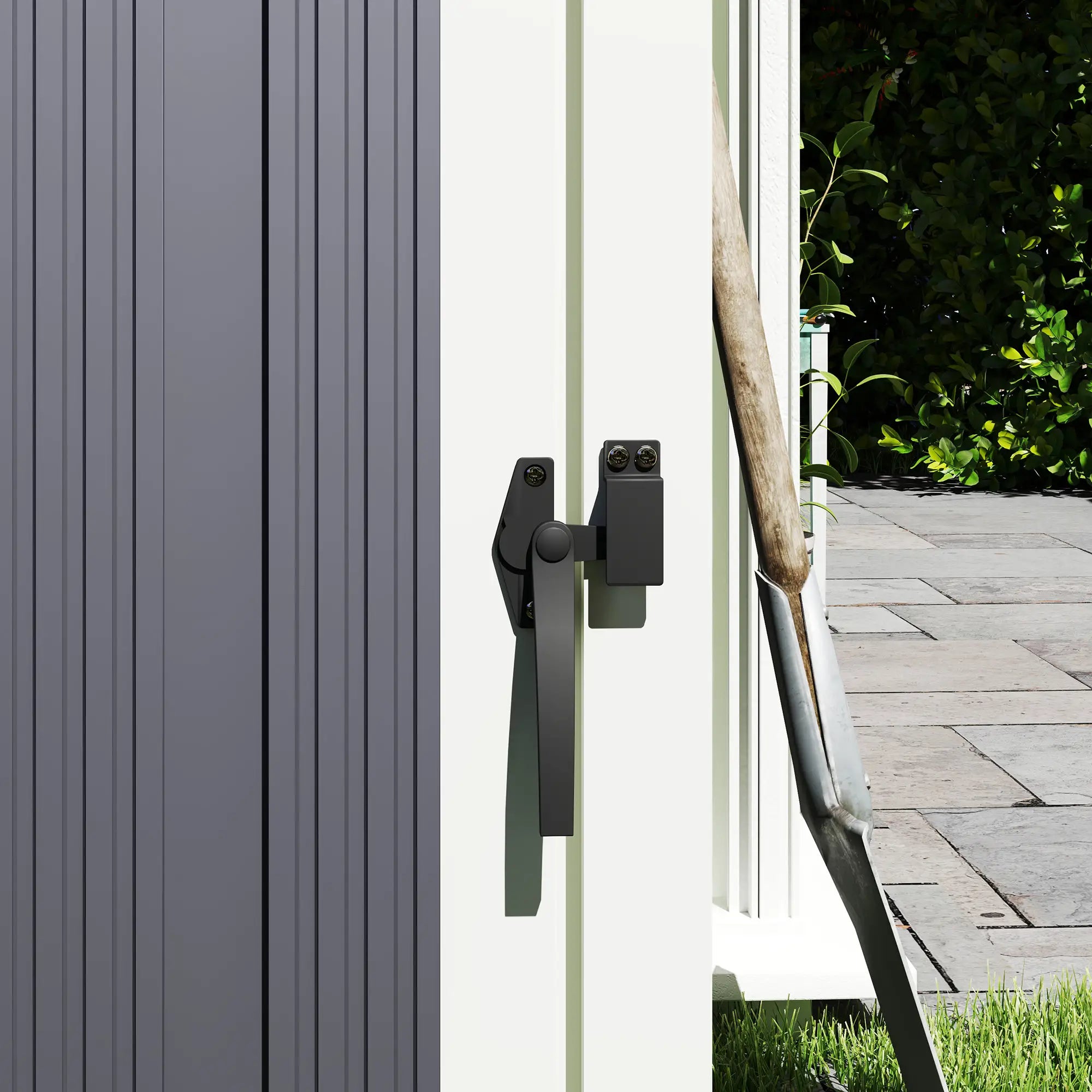 Double Garbage Bin Shed, Lockable Outdoor Storage, Dark Grey Sheds at Gallery Canada
