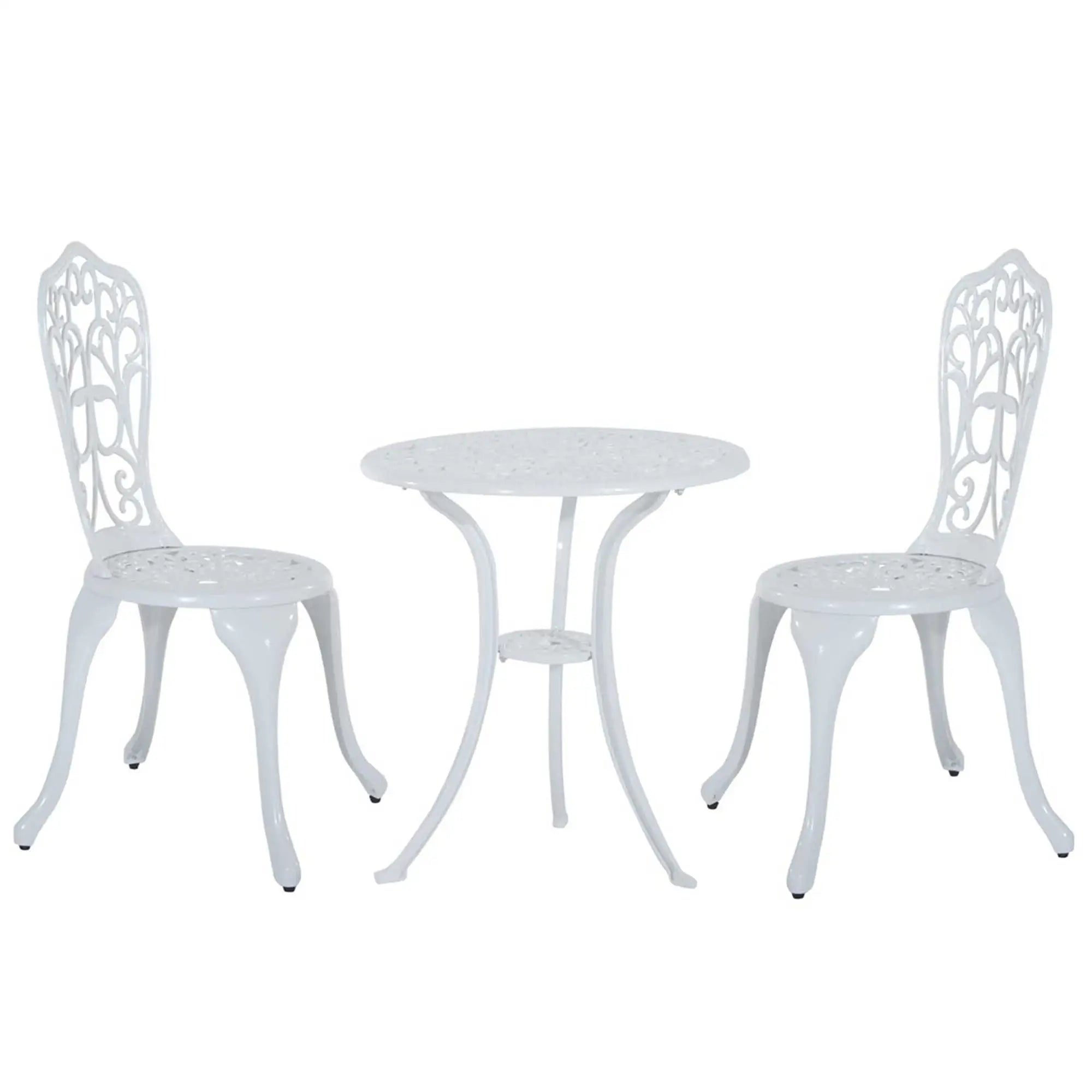 Antique Outdoor Bistro Set, 3 Pieces, Patio Table and Chairs, White Bistro Sets at Gallery Canada