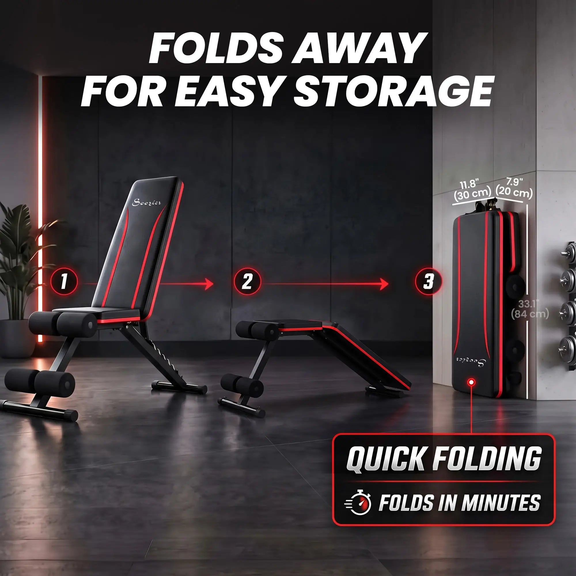 Folding Weight Bench, 7-Position Adjustable Incline Decline Weight Benches at Gallery Canada