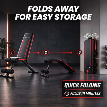 Folding Weight Bench, 7-Position Adjustable Incline Decline Weight Benches at Gallery Canada
