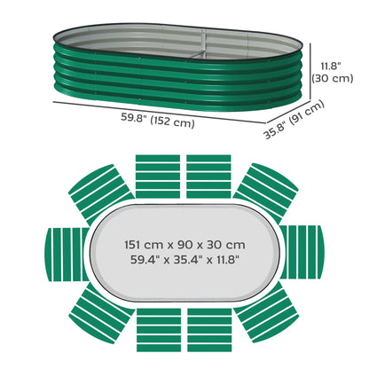 5' x 3' x 1' Galvanized Raised Garden Bed, Green Metal Planter Box, Green Galvanized Planter Boxes at Gallery Canada