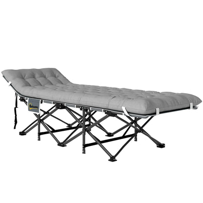 25.6" Wide Folding Camping Cot, Mattress Included, Light Grey Camping Cots Light Grey at Gallery Canada