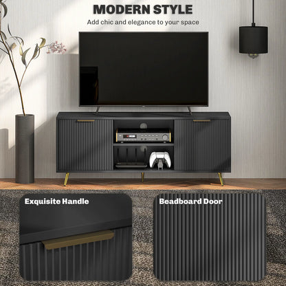 TV Stand for 55 Inch TV, Modern Cabinet with Shelves, Black TV Stands at Gallery Canada