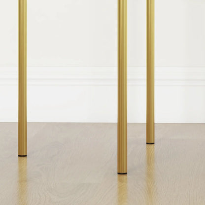 Round Backless Dining Chairs, Stacking Stools Set of 4, Cream White Dining Chairs at Gallery Canada