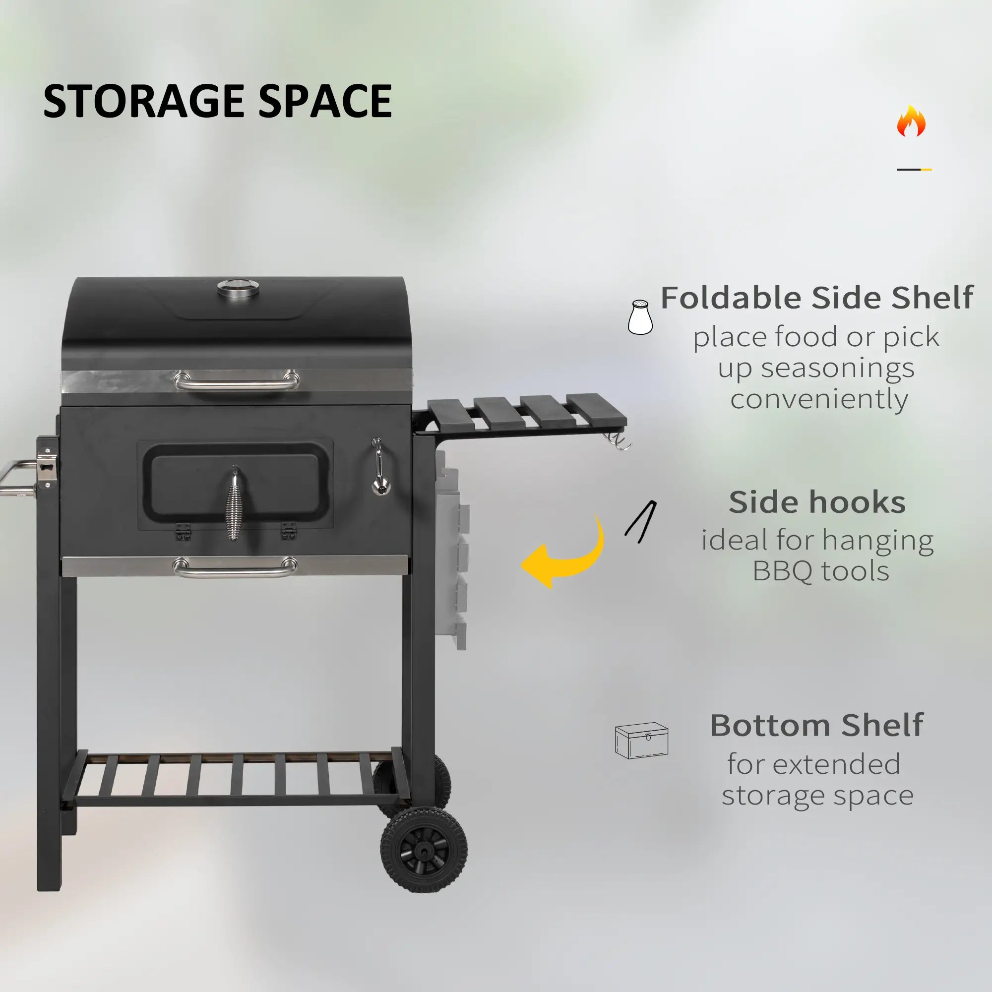 Portable Stainless Steel BBQ Trolley Grill With Wheels, Side Shelf Charcoal BBQ Grils at Gallery Canada