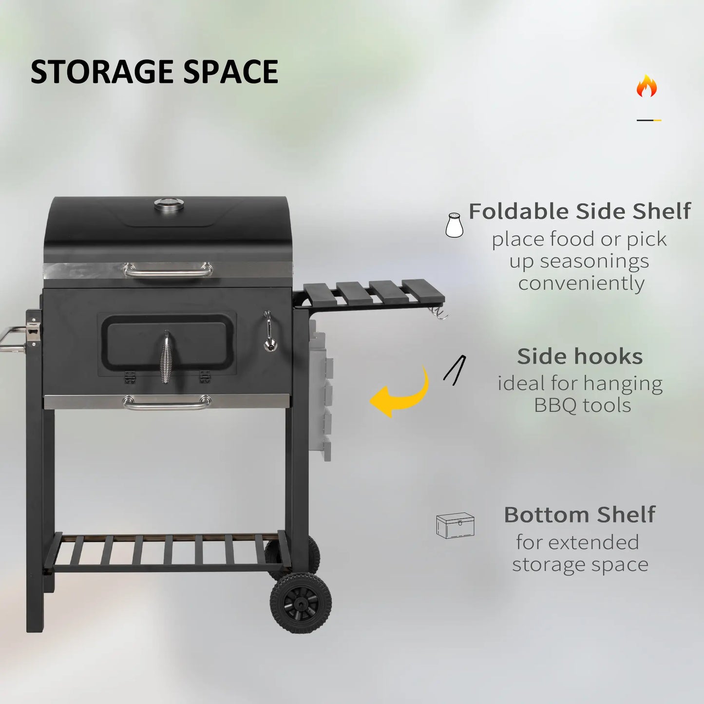 Portable Stainless Steel BBQ Trolley Grill With Wheels, Side Shelf Charcoal BBQ Grils at Gallery Canada