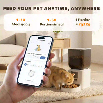 Distributeur automatique pour chat avec caméra, WiFi 2.4G, 8L, double alimentation