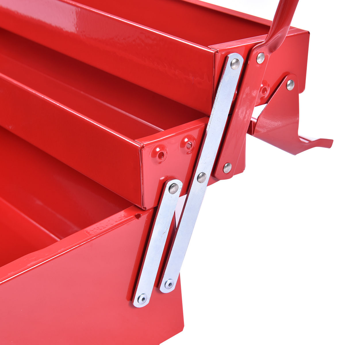 20 Inch Metal Tool Box With 5 Trays, Red Tool Boxes at Gallery Canada