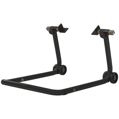 Convertible Motorcycle Stand, Front Rear Lift, 3 Adaptors, Black Automotive Black at Gallery Canada