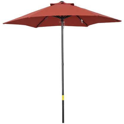 6.6FT Patio Umbrella, Outdoor Parasol, 6 Ribs, Wine Red Sun Umbrellas at Gallery Canada
