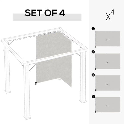 Gazebo Replacement Sidewalls, 4-Panel Privacy Wall, 10' x 12', Light Grey Gazebo Sidewalls at Gallery Canada