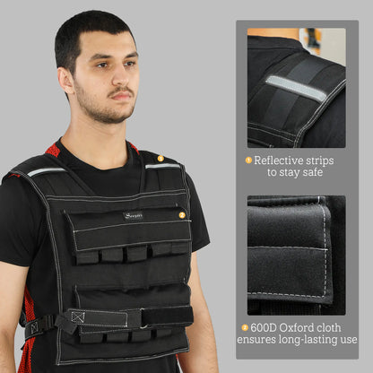44 LBS Adjustable Weighted Vest, Snug Fit for Running Strength Training Strength Training Equipment at Gallery Canada