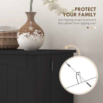 41" Storage Cabinet, 2-Door Kitchen Pantry, 5-Tier Shelving, Black Kitchen Pantry Cabinets at Gallery Canada