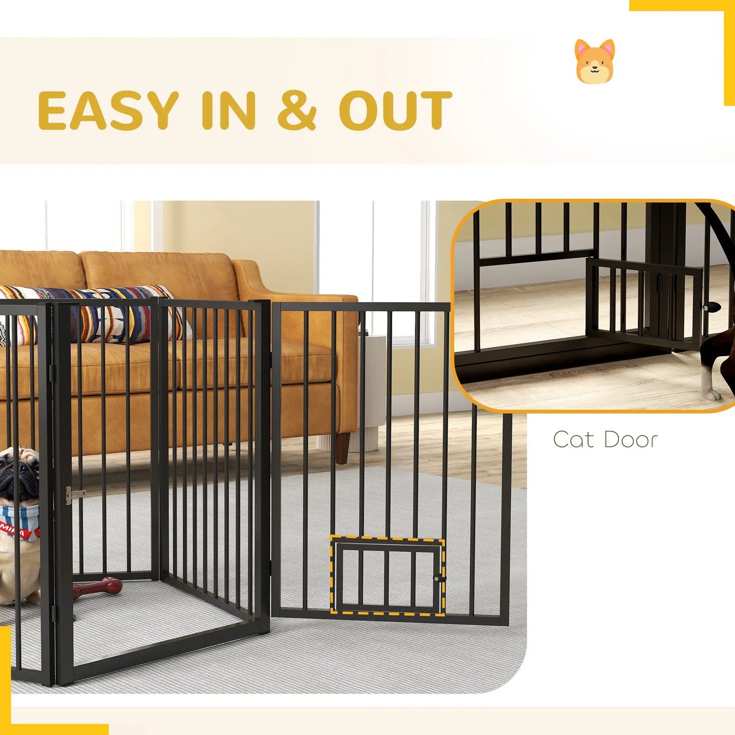 5 Panel Foldable Dog Playpen With Door, 30"H, for Small Medium Dogs Houses, Kennels & Pens at Gallery Canada