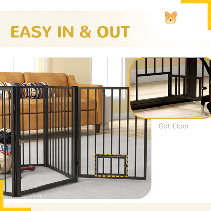 5 Panel Foldable Dog Playpen With Door, 30"H, for Small Medium Dogs Houses, Kennels & Pens at Gallery Canada