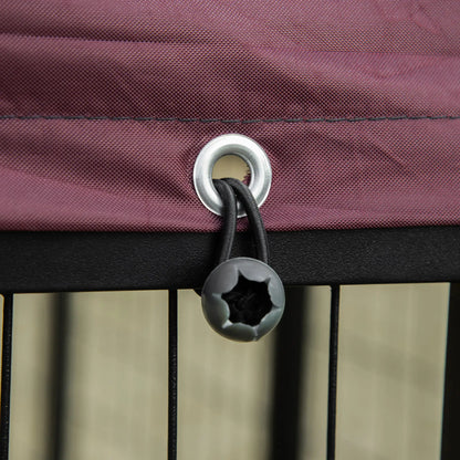 Large Steel Dog Kennel, 4.6ft x 4.6ft x 5ft, Lockable Playpen, UV-Resistant Canopy Houses, Kennels & Pens at Gallery Canada