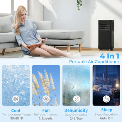8000 BTU Portable Air Conditioner, Dehumidifier, Fan, WiFi, Black Air Conditioner at Gallery Canada