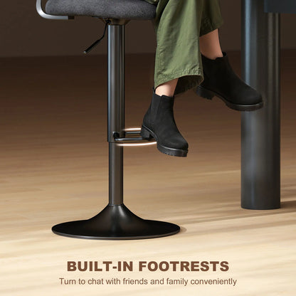 Modern Swivel Bar Stools, Set of 2, Counter Height, Black Bar Stools at Gallery Canada