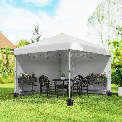 10' x 10' Pop Up Canopy, Sidewalls, Roller Bag, Adjustable Height, White Pop Up Canopies at Gallery Canada
