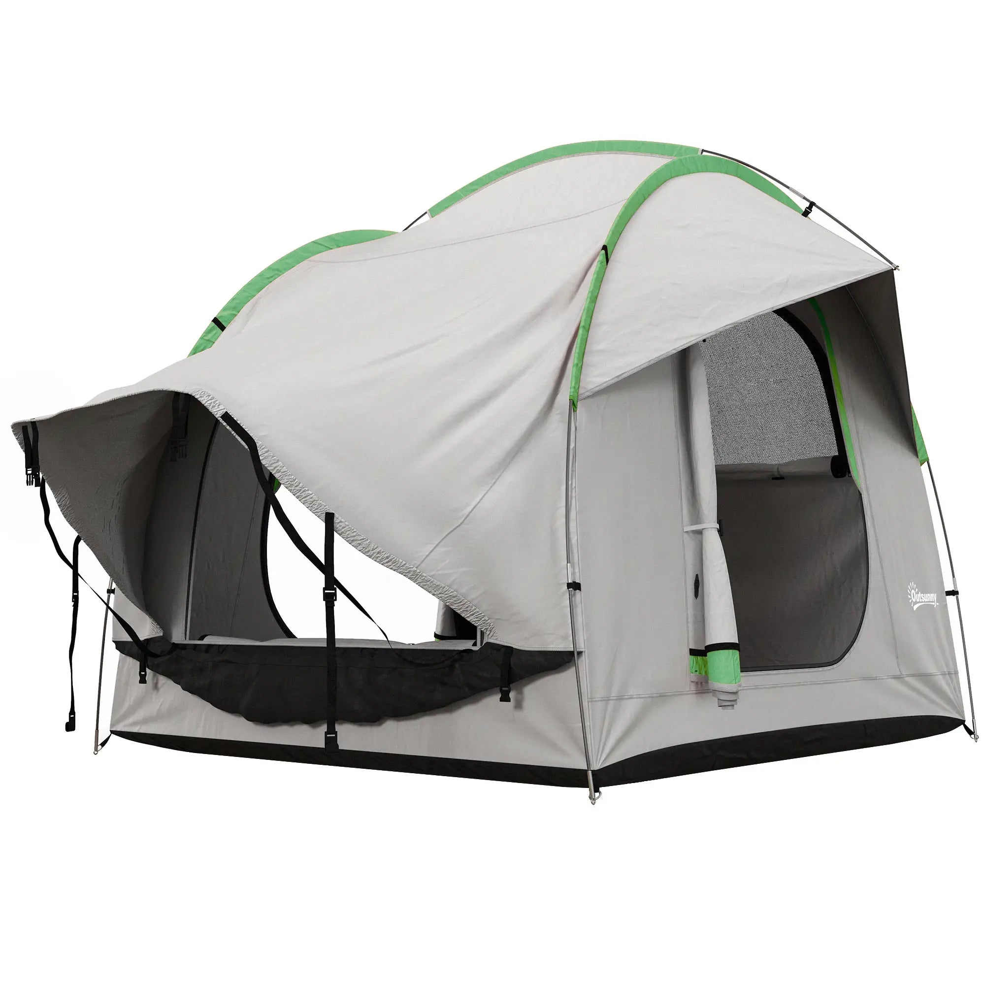 2000mm Waterproof SUV Tent, 3 Doors, Mesh Window, 5-6 Person, Grey Green Camping Tents Green and Grey at Gallery Canada