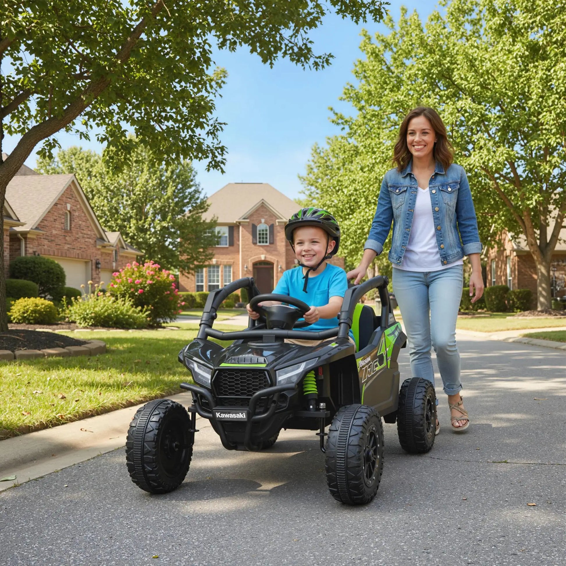 12V Ride On Truck, KAWASAKI TERYX KRX 2WD Kids Electric Car, Black Electric Toy Cars at Gallery Canada