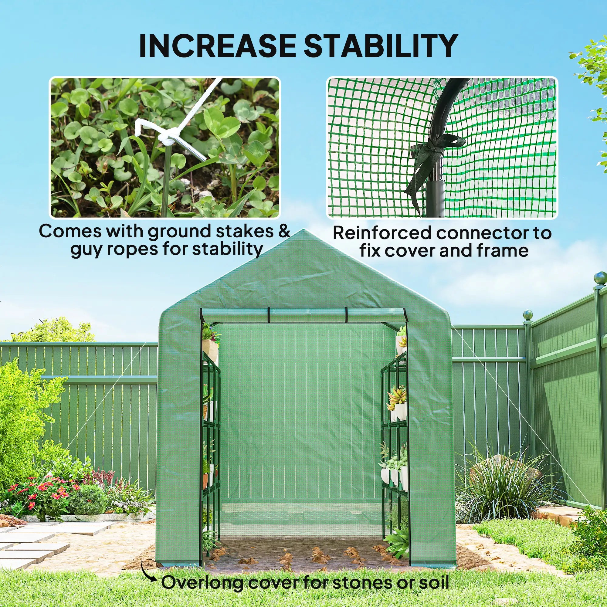 8' x 6' x 7' Portable Walk-In Greenhouse, 18 Shelves, Water/UV Resistant Cover, Roll Up Door Walk In Greenhouses at Gallery Canada