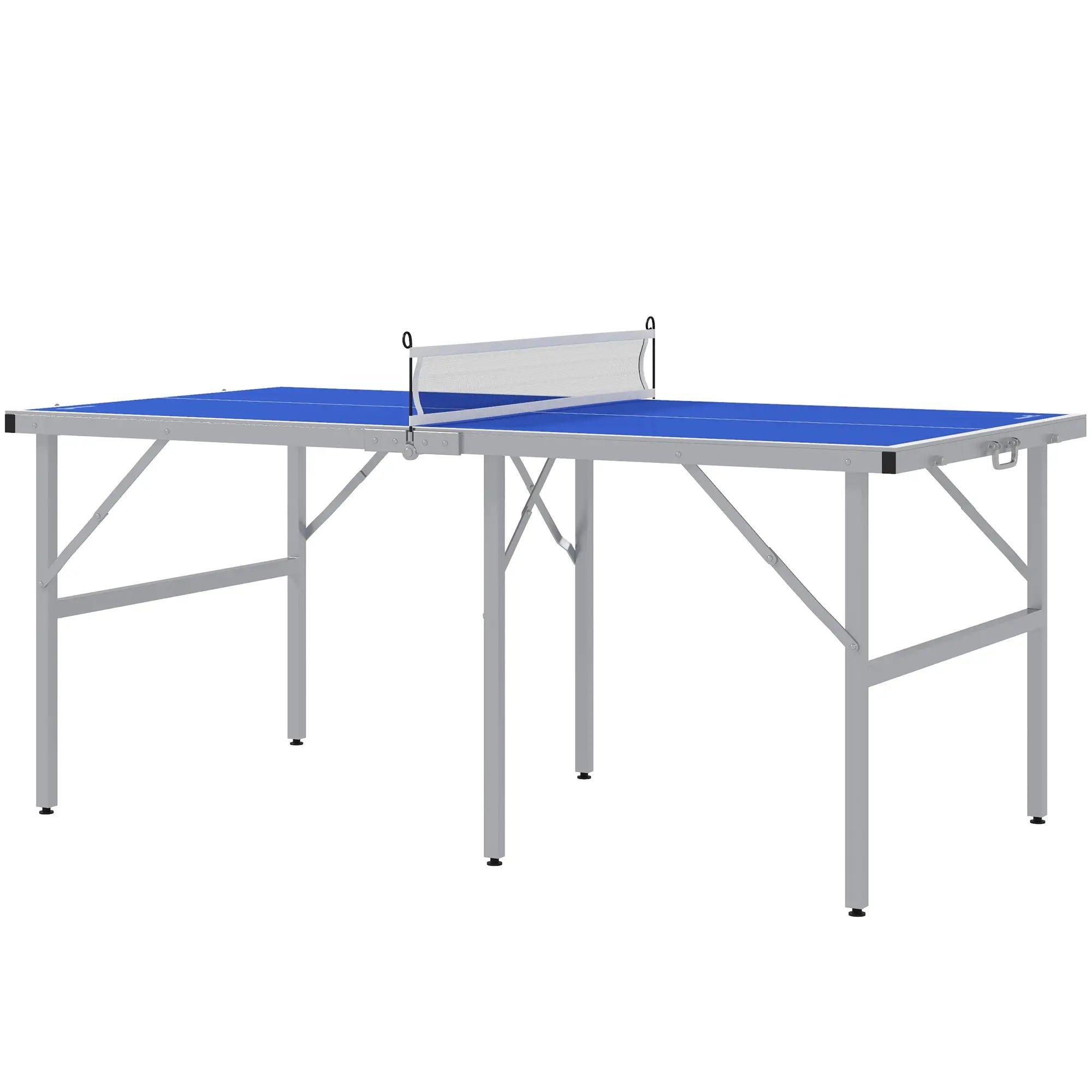 Portable Ping Pong Table Set, Table Tennis w/ Net, 2 Paddles, 3 Balls, Blue Game Tables Blue at Gallery Canada
