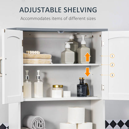 Modern Over Toilet Storage Cabinet, Double Door, Adjustable Shelf, White Over The Toilet Storage at Gallery Canada