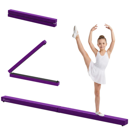 7ft Folding Balance Beam, Gymnastics Beam with Wood Core, Purple Gymnastics Mats at Gallery Canada