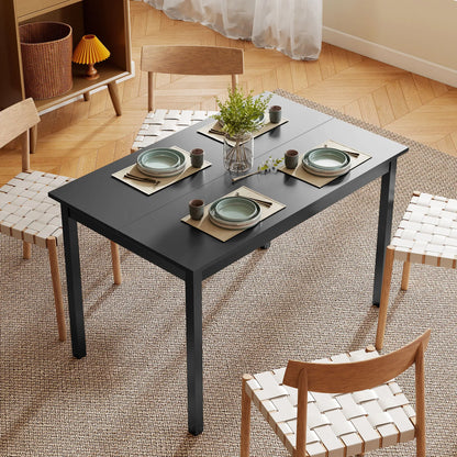 47" x 30" Dining Table, Farmhouse Pine Wood Frame, Black Dining Tables at Gallery Canada