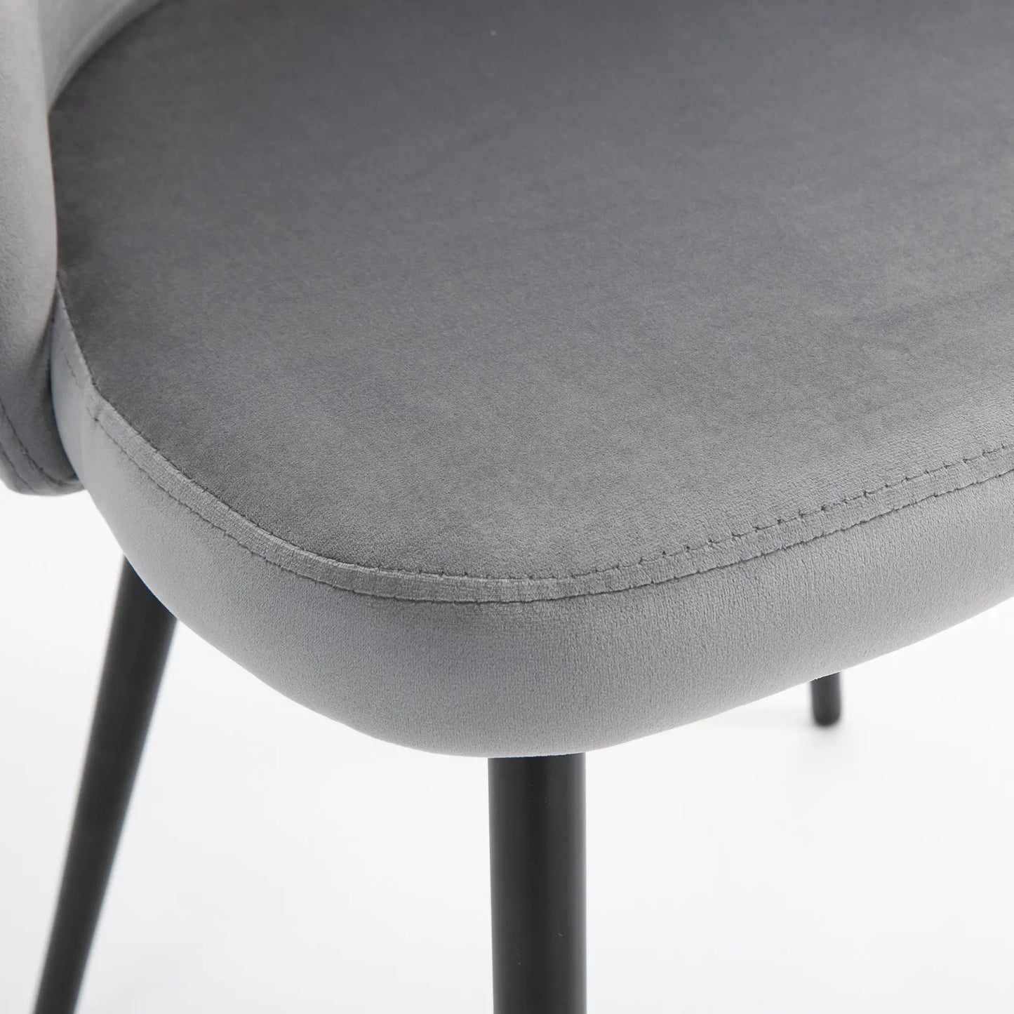 Modern Dining Chairs, Set of 4, Mid-Back Velvet Upholstery, Grey Dining Chairs at Gallery Canada