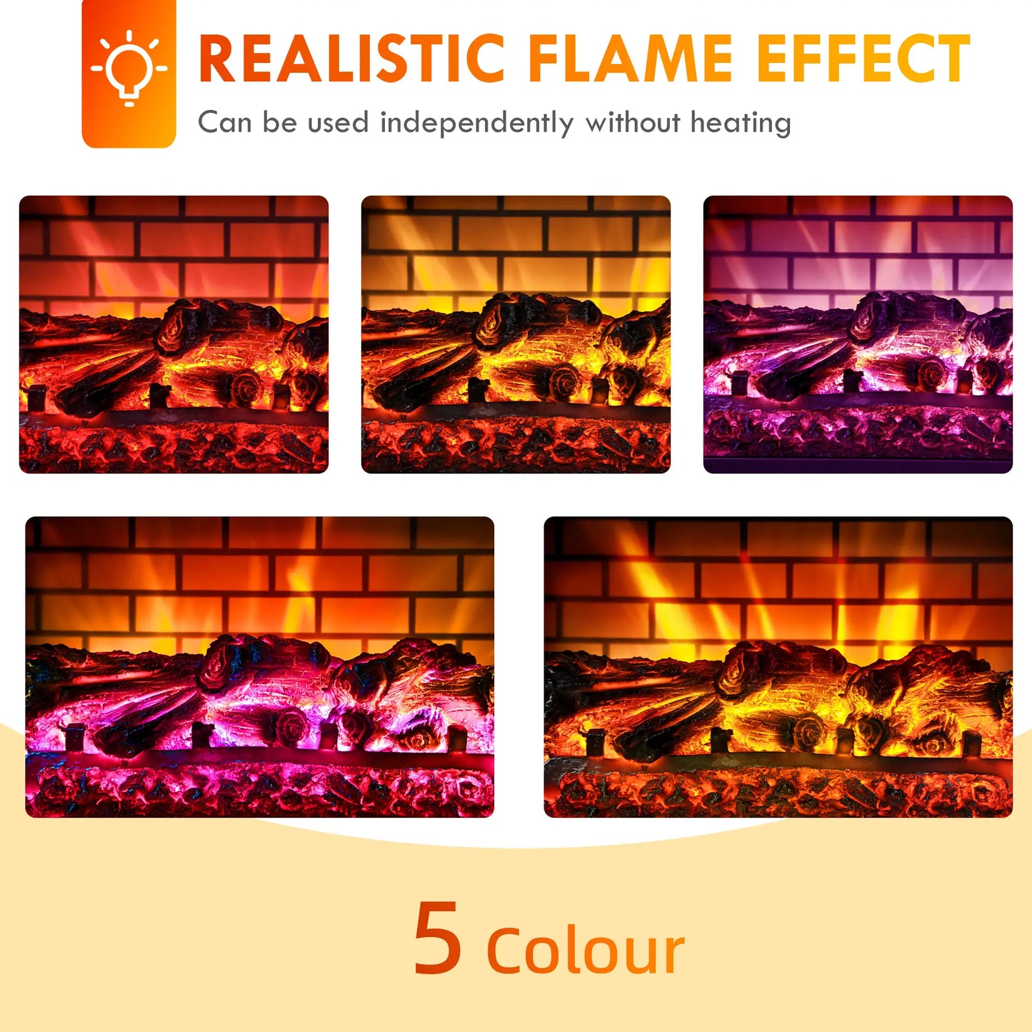 Electric Fireplace Stove, Infrared Heater, Realistic Flame, Adjustable, 1500W, Black Electric Fireplaces at Gallery Canada