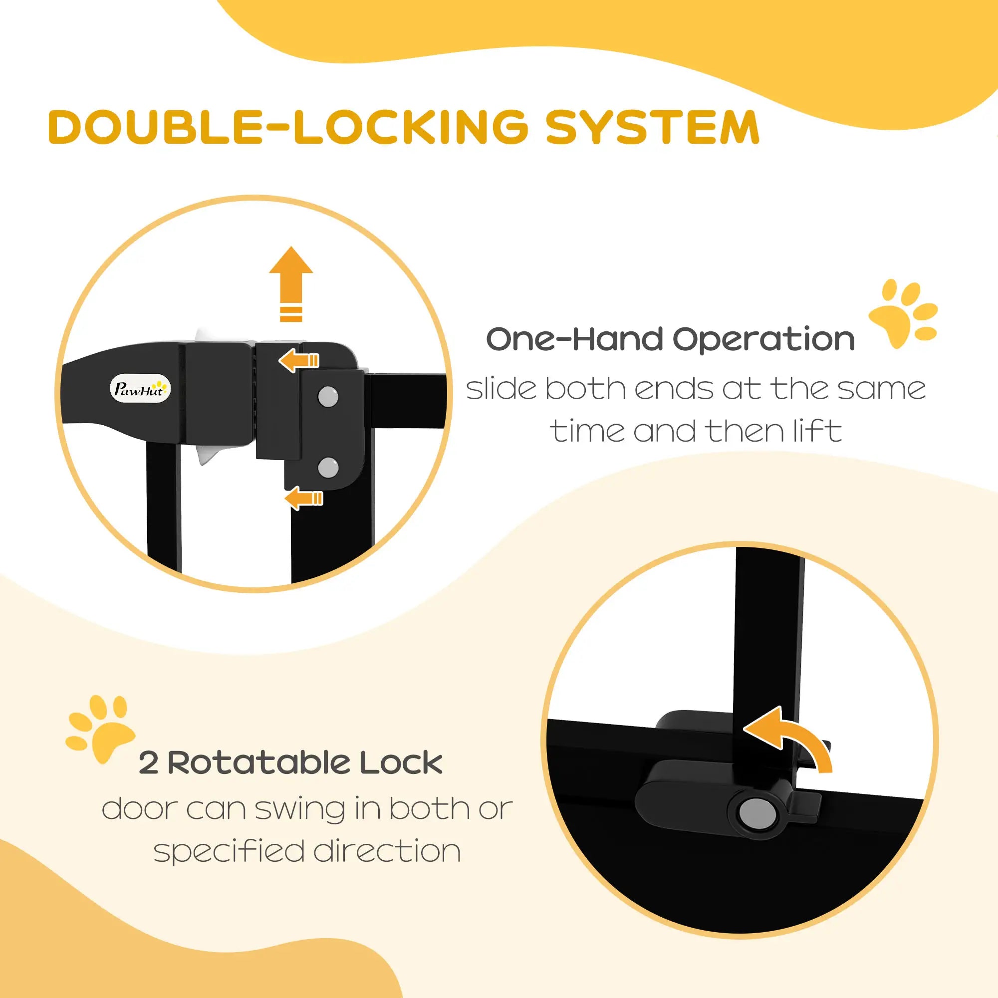 Extra Tall Dog Gate with Door, Pressure Fit, Auto Close, 29-34 Inch, Black Houses, Kennels & Pens at Gallery Canada