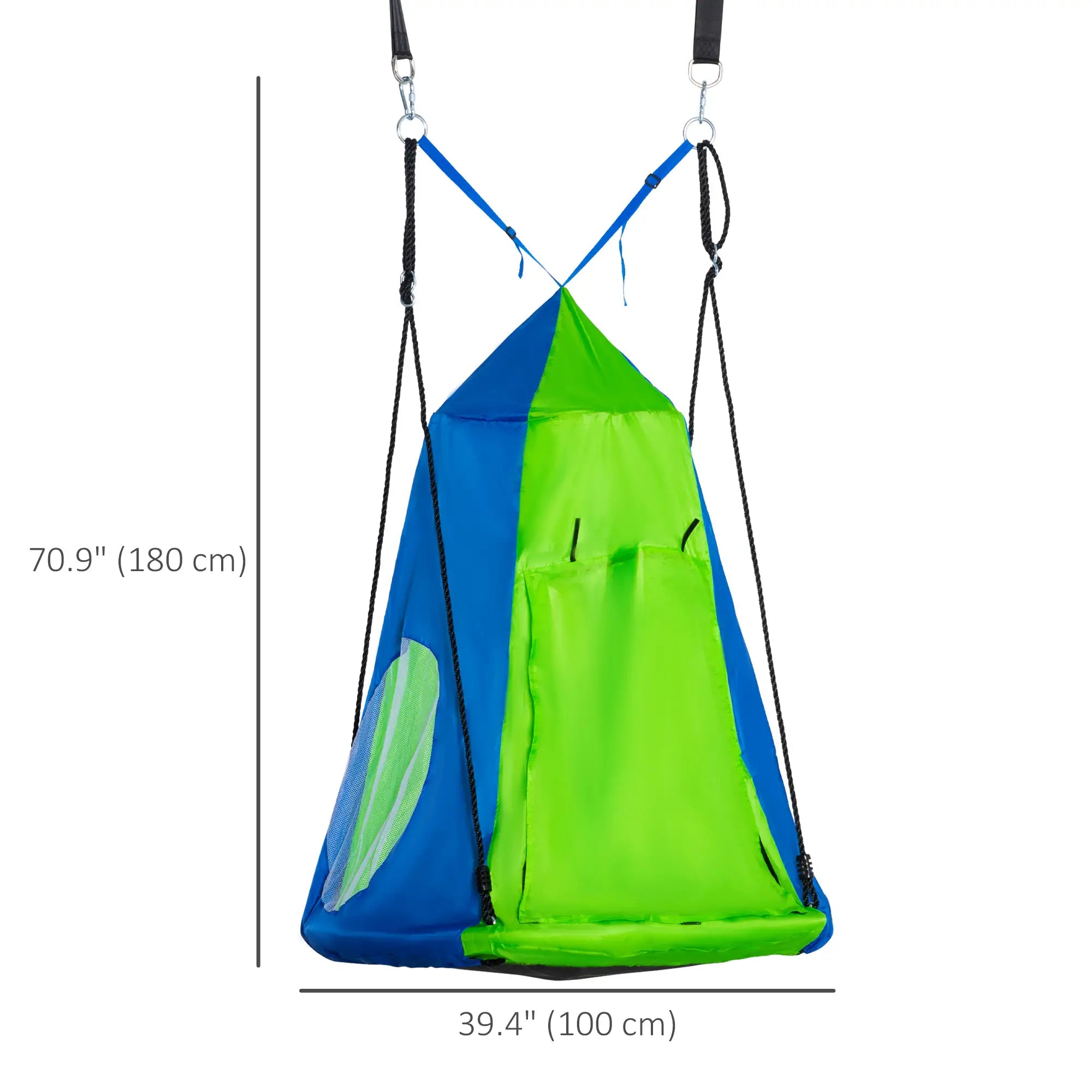 Kids Hanging Tree Swing Tent, Waterproof, With Windows, Rolling Door, Green Gym Sets & Swings at Gallery Canada