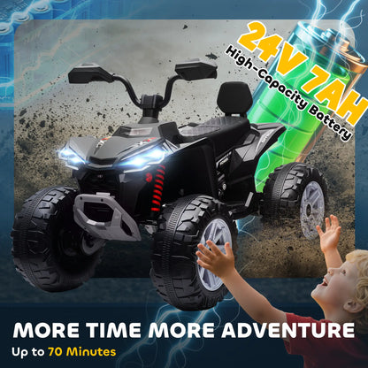 2-Seater All-Terrain 4 Wheeler, 24V Kids ATV, Electric Quad Car, Black Electric Toy Cars at Gallery Canada