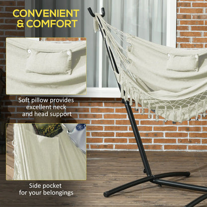 Patio Hammock Chair With Stand, Outdoor Swing, Cream Patio Swings with Stand at Gallery Canada