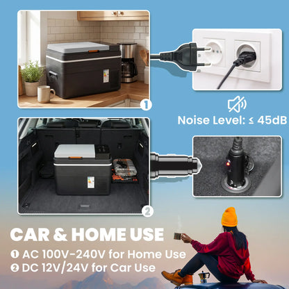 12 Volt Car Refrigerator, 32QT, App Control, 12/24V DC, 100-240V AC, Black Car Coolers at Gallery Canada