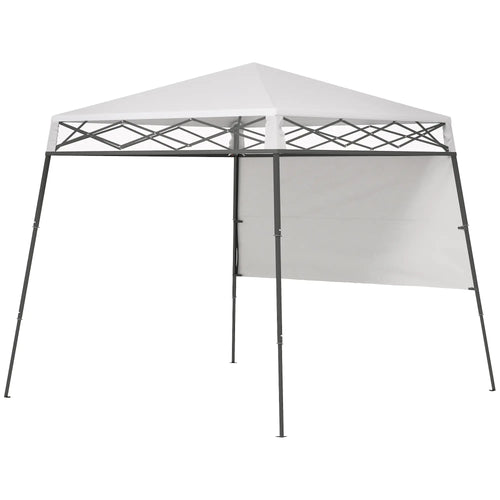 7' x 7' Pop Up Canopy Gazebo Tent, Adjustable Legs, White