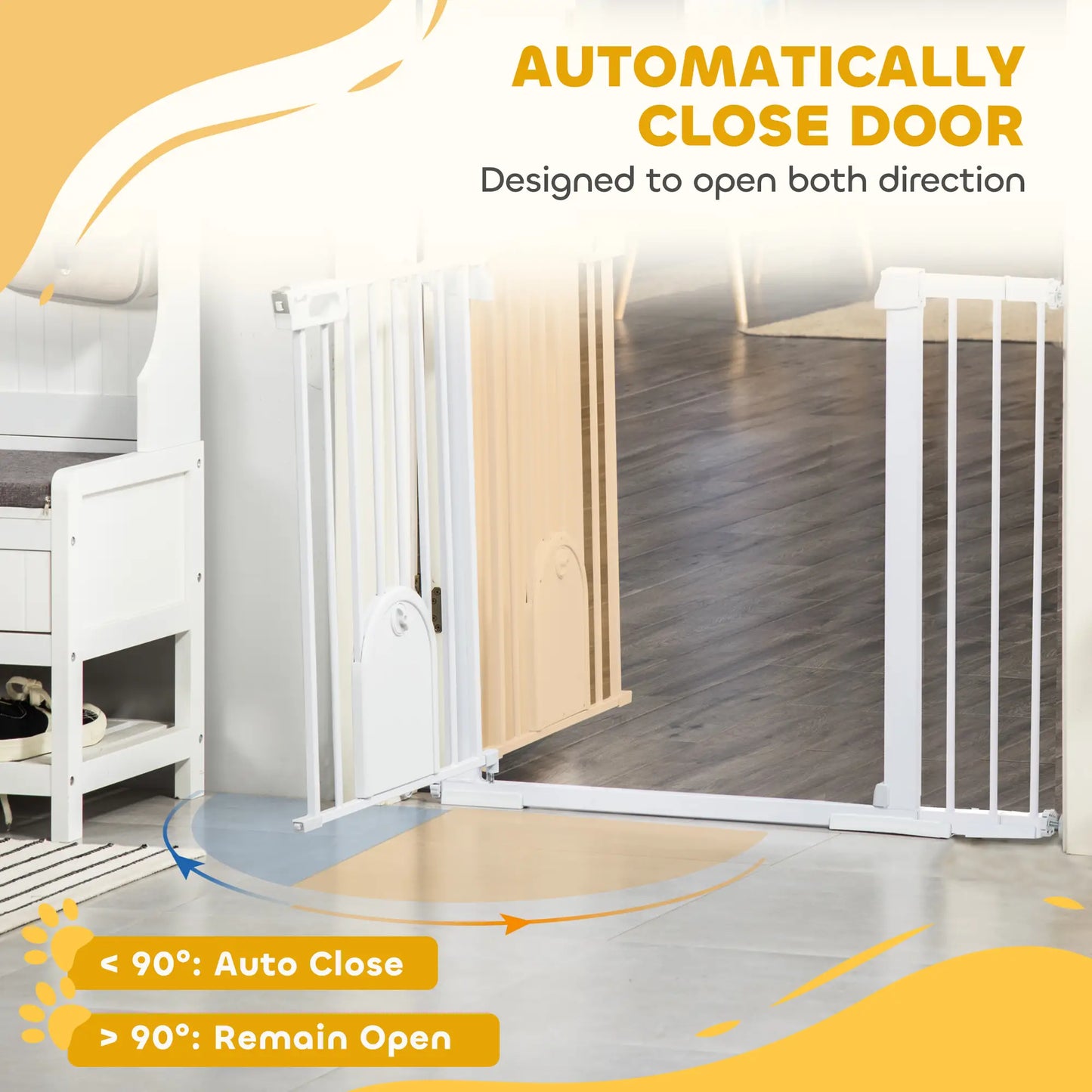 30"-52" Extra Wide Pet Gate, Small Door, 30"H, White Houses, Kennels & Pens at Gallery Canada