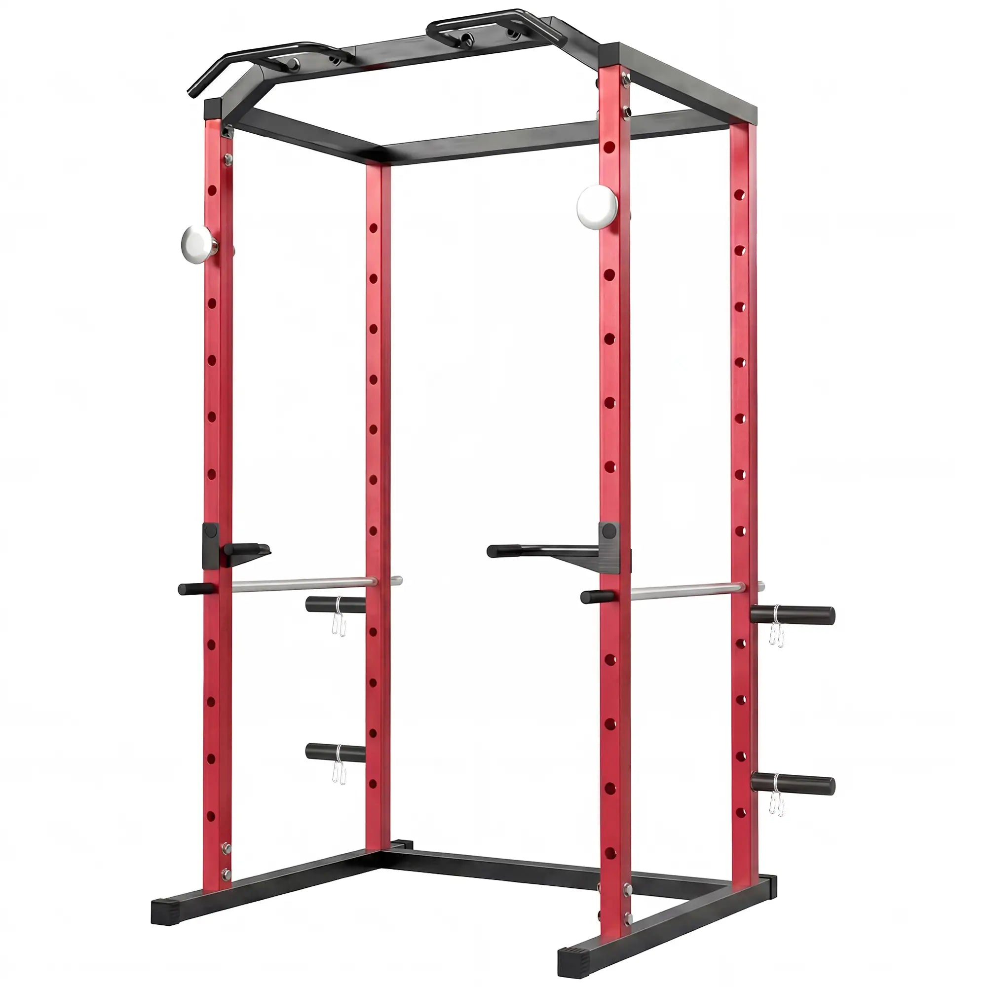 Power Cage, 1000 lbs Capacity, Adjustable Height Squat Rack Power Towers Red at Gallery Canada