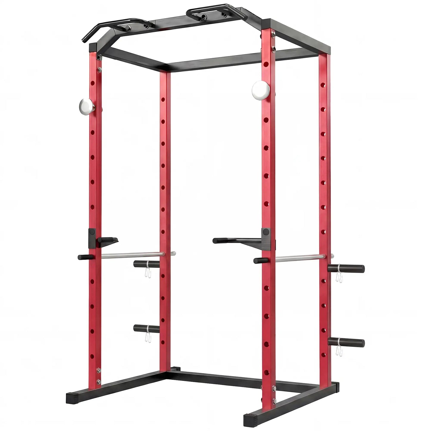 Power Cage, 1000 lbs Capacity, Adjustable Height Squat Rack Power Towers Red at Gallery Canada