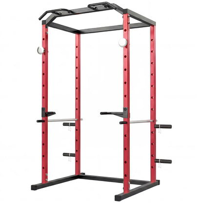 Power Cage, 1000 lbs Capacity, Adjustable Height Squat Rack Power Towers Red at Gallery Canada