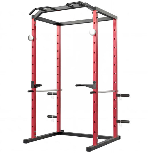 Power Cage, 1000 lbs Capacity, Adjustable Height Squat Rack Power Towers Red at Gallery Canada